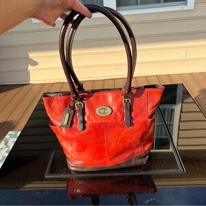 Tignanello red leather shoulder purse